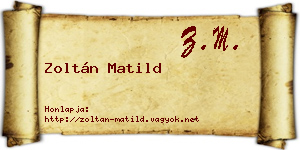 Zoltán Matild névjegykártya